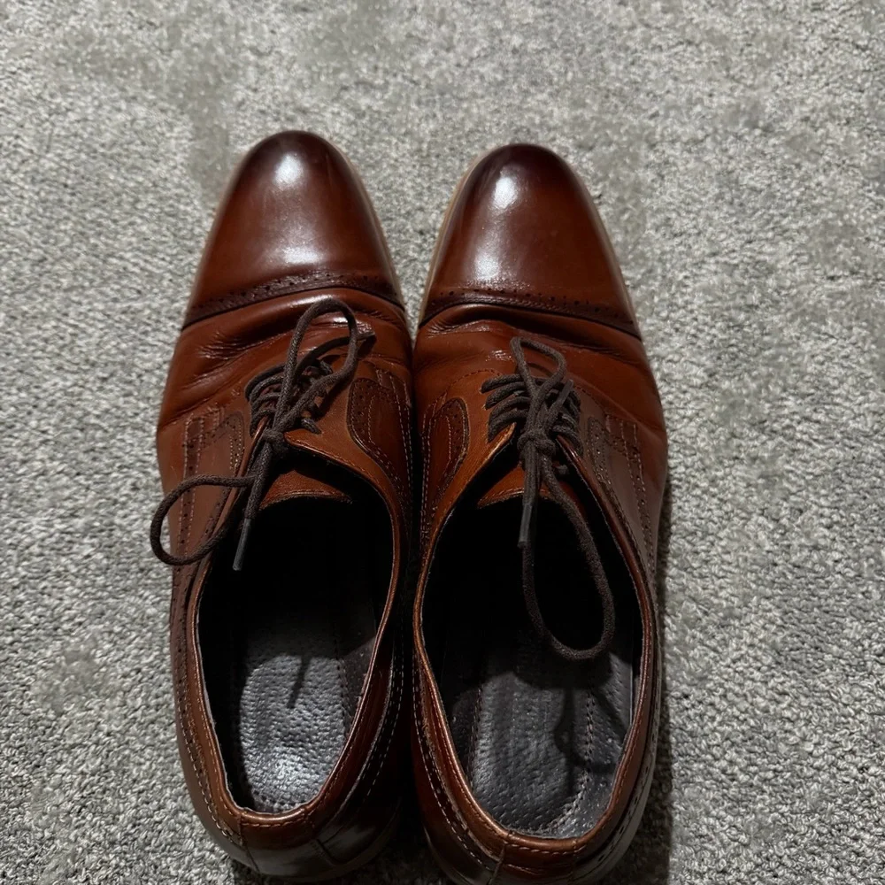 Stacy Adams men’s brown leather dress shoes in size 12 professor‎ businessman